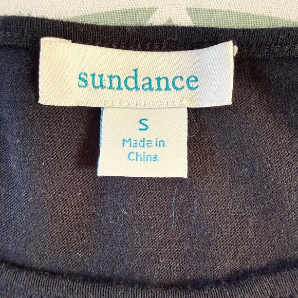 Sundance Lovelier Days Lace Detail Long Sleeve Tee Black Size Small - Picture 7 of 8